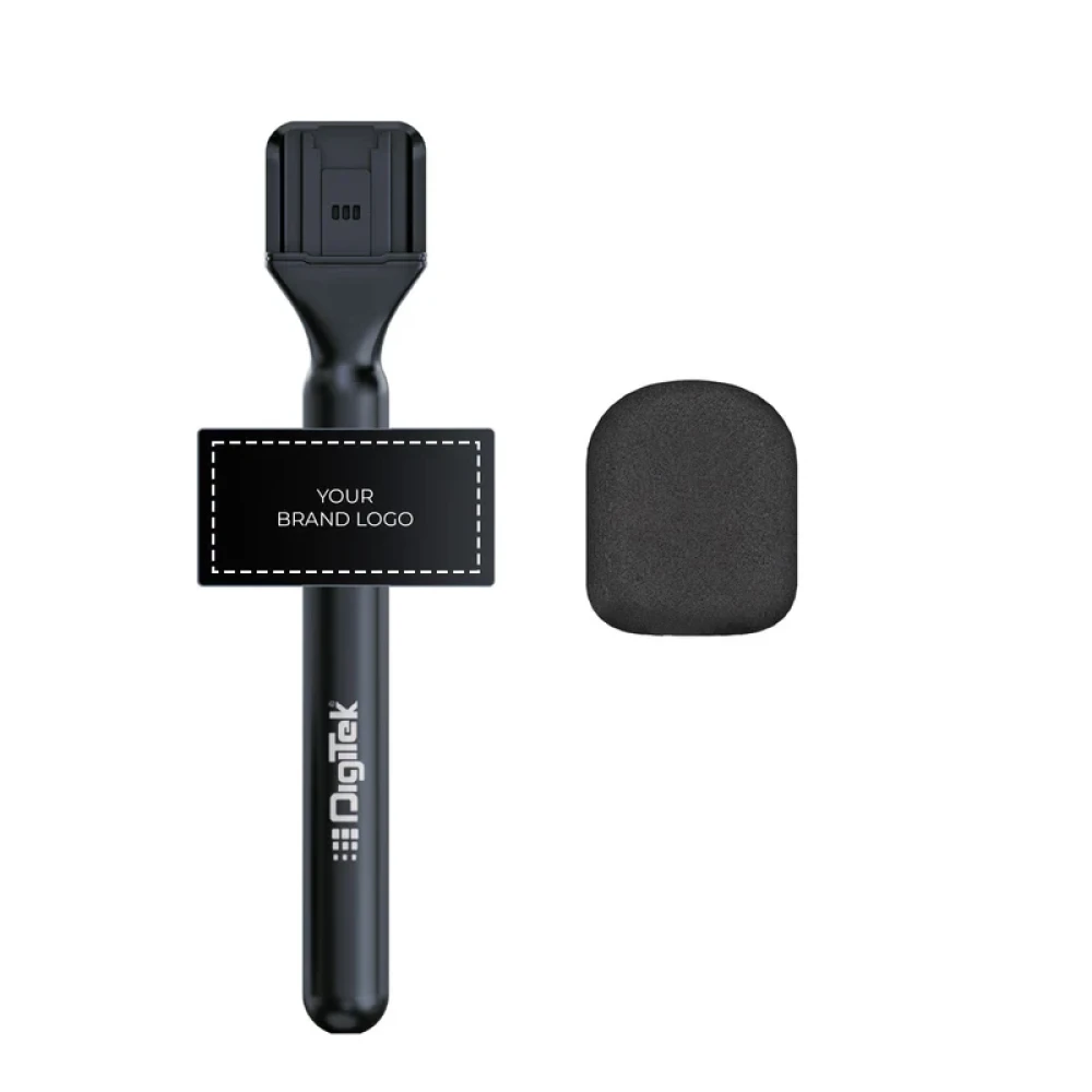Digitek® (DHMA 102) Handheld Interview Mic Adapter with Brand Display Plate and Foam Windshield to Reduce Wind Noise, Compatible with DWM 101 and Other Wireless GO Transmitter