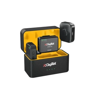 Digitek® (DWM 121) Wireless Microphone System, TF Card Support, Type C & LTC Connector, 80M Range, 4.5Hr Run Time, Record with Android iOS Smartphone and DSLR for Vlogging, Interviews & Podcast