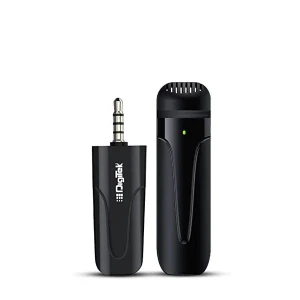 DIGITEK® (DWM-005) Wireless Microphone System with 3.5mm Aux Connector & Noise Cancellation, 10M Wireless Range, 4-Hour Working Time, Ideal for YouTube, Vlogs, Live Streaming, Video Shooting 