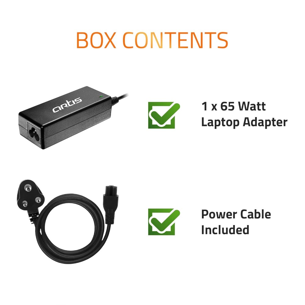 Artis 65W USB Type C Compatible Laptop Adapter with Power Cable