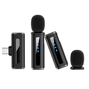 Digitek® (DWM 014) Wireless Microphone System with Type-C Connector, 2 Transmitters & 1 Receiver, 40m Range, Noise Cancellation, 7H Battery, 2.4GHz Low Latency Mic, Ideal for vloggers & creators