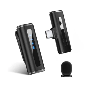 Digitek® (DWM 010) Wireless Microphone System with Type-C Connector, 1 Transmitters & 1 Receiver, 40m Range, Noise Cancellation, 7H Battery, 2.4GHz Low Latency Mic, Ideal for Vloggers & Creators
