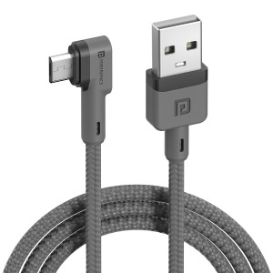 Portronics Konnect L 1.2M USB Micro USB Cable, 3A Fast Charging & Data Sync Cable for Smartphones, Tablets & Other Micro USB Devices – (Grey)
