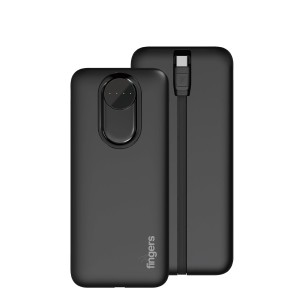 FINGERS Kickstart-C11 10000mAh Power Bank with Built-in Type-C Cable & Fast Charging