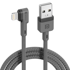 Portronics Konnect L 1.2M Fast Charging 3A 8-Pin USB Cable with Charge & Sync Function for iPhone & iPad – Durable Lightning Data & Charging Cable – (Grey)