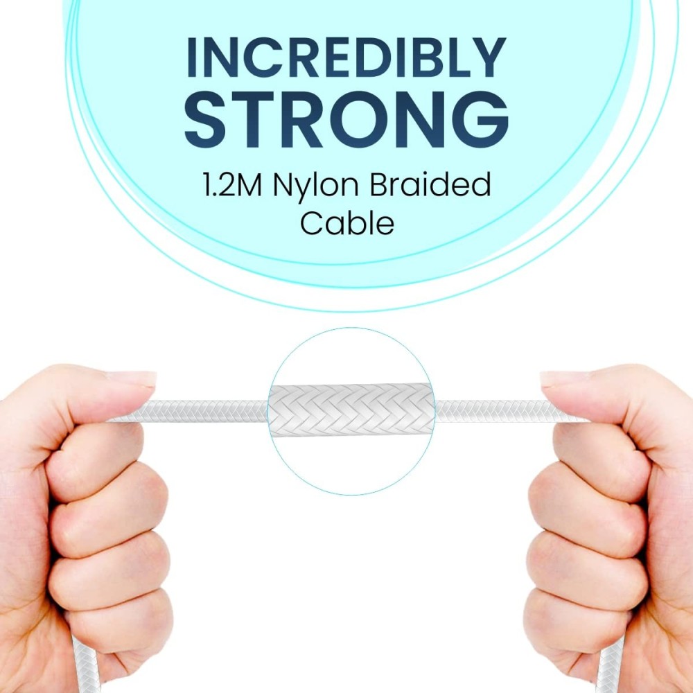 Portronics Konnect L 1.2M Fast Charging 3A Micro USB Cable with Charge & Sync Function for Smartphones, Tablets & Micro USB Devices – (White)