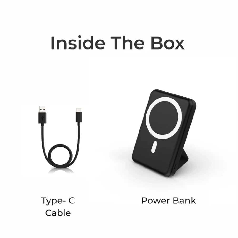Digitek® (DPB 10000 PD MS) Superfast Wireless Magsafe Power Bank with 20 Watt PD charging & 15W Wireless Charging Black Colour.