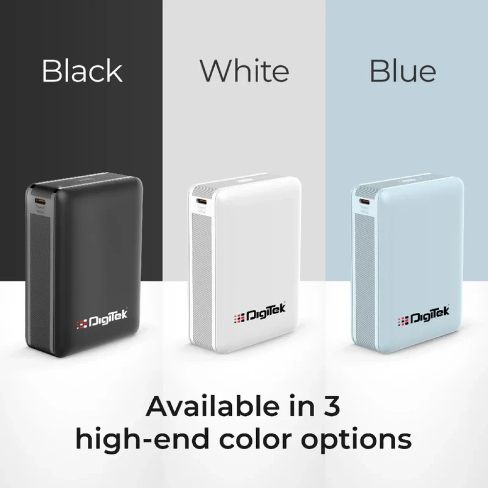 Digitek® (DPB 20000 PD QC) High Capacity Superfast Power Bank with 22.5 Watt PD / QC charging with Type C Port (20000 mAh) with Black.