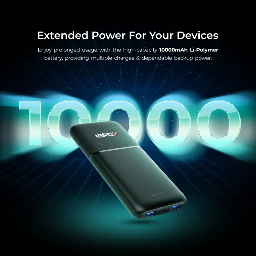 Digitek® (DPB 10000 PD QC) High Capacity Superfast Power Bank with 22.5 Watt PD/QC charging with Type C Port (10000 mAh)