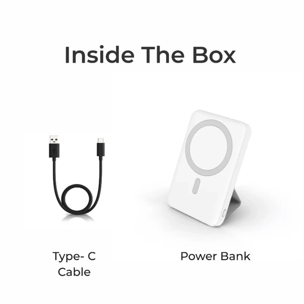 Digitek®(DPB 10000 PD MS) Superfast Wireless Magsafe Power Bank with 20 Watt PD charging & 15W Wireless Charging White Color.