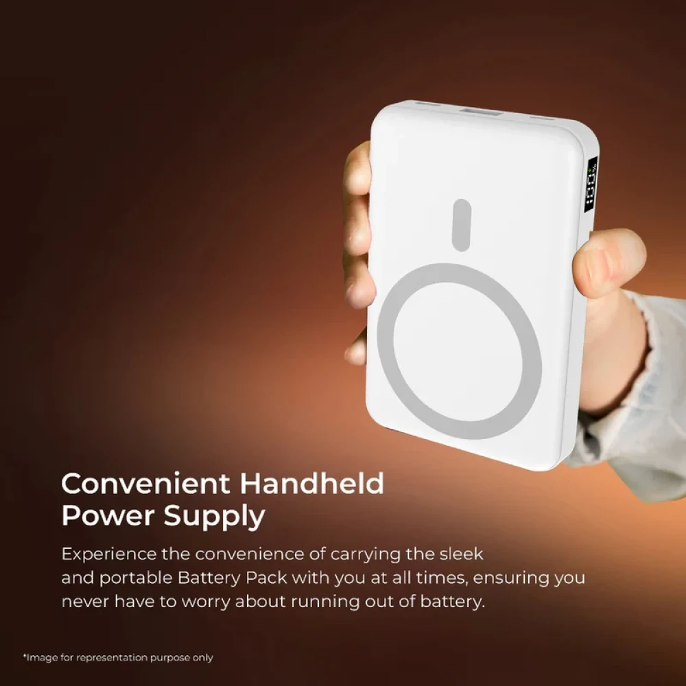 Digitek®(DPB 10000 PD MS) Superfast Wireless Magsafe Power Bank with 20 Watt PD charging & 15W Wireless Charging White Color.