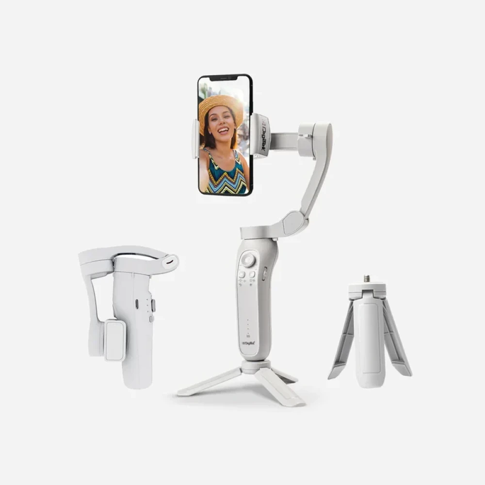 Digitek® (DSG 007F) 3 Axis Handheld Steady Gimbal PTZ Camera Mount for All Smart Phones with Face & Object Tracking Motion, Various Time Lapse Features
