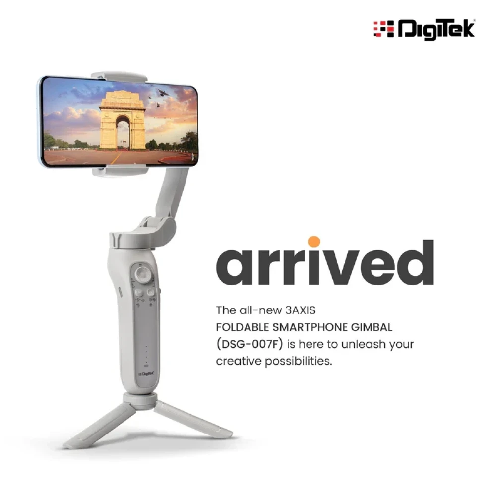 Digitek® (DSG 007F) 3 Axis Handheld Steady Gimbal PTZ Camera Mount for All Smart Phones with Face & Object Tracking Motion, Various Time Lapse Features