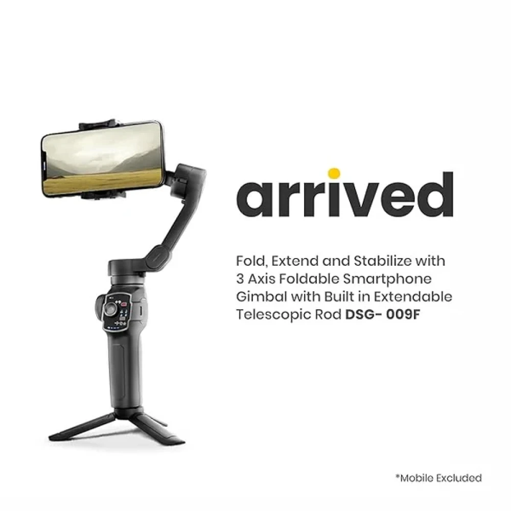 Digitek (DSG 009F) 3-Axis Foldable Smartphone Gimbal with Built-in Extendable Telescopic Rod