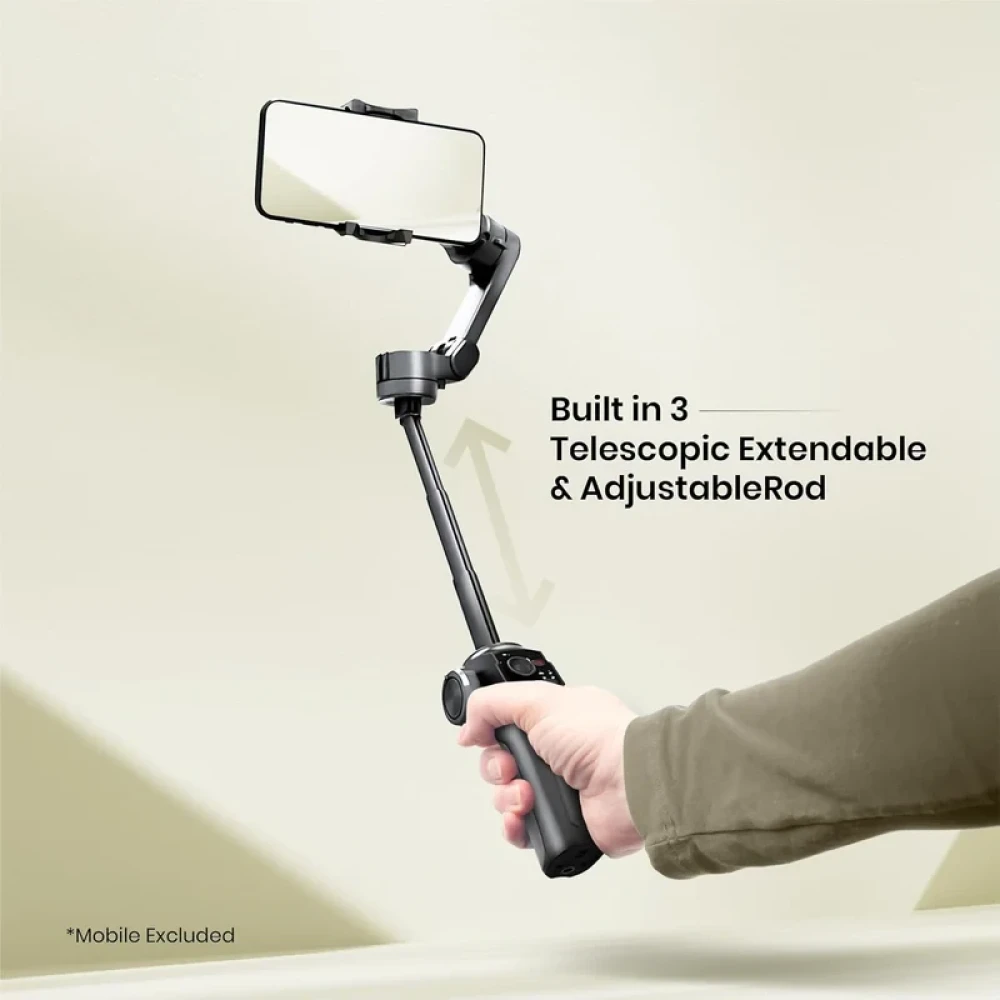 Digitek (DSG 009F) 3-Axis Foldable Smartphone Gimbal with Built-in Extendable Telescopic Rod