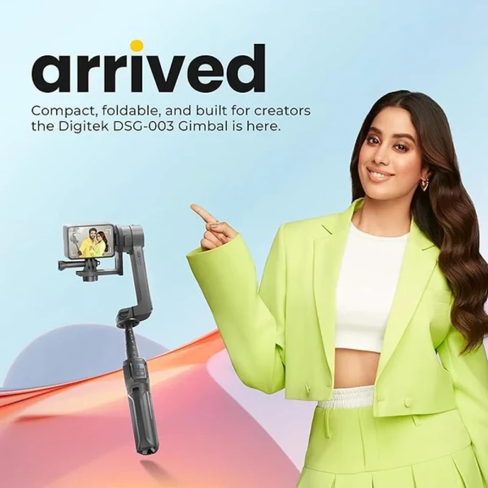 Digitek® (DSG 003) Single Axis Foldable Smartphone Gimbal with Built in Extendable Telescopic Rod