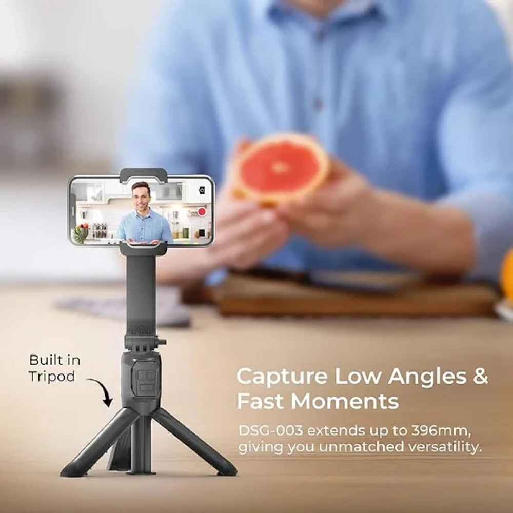 Digitek® (DSG 003) Single Axis Foldable Smartphone Gimbal with Built in Extendable Telescopic Rod