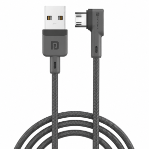 Portronics Konnect L 1.2M Fast Charging 3A Micro USB Cable with Charge & Sync Function for Smartphones, Tablets & Micro USB Devices – (Grey)