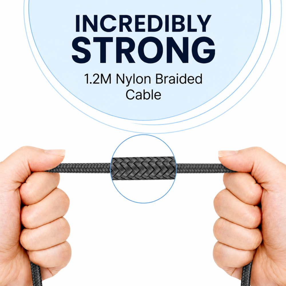 Portronics Konnect L 1.2M Fast Charging 3A Micro USB Cable with Charge & Sync Function for Smartphones, Tablets & Micro USB Devices – (Grey)
