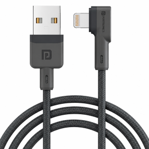 Portronics Konnect L, 2M Fast Charging 3A 8 Pin USB Cable with Charge & Sync Function, Long Durable Lightning Cable for iPhone, iPad & Compatible Devices – (Grey)