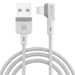 Portronics Konnect L, 2M Fast Charging 3A 8 Pin USB Cable with Charge & Sync Function, Long Durable Lightning Cable for iPhone, iPad & Compatible Devices – (White)