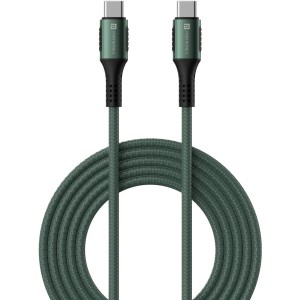 Portronics C Square POR-1065 USB Type-C to Type-C Cable, 3A Fast Charging, 18W, 1.2m, Durable Charging & Data Sync Cable for Smartphones, Laptops, Tablets & Power Banks – (Green)