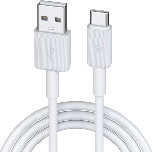 Portronics Konnect Link Type-C Fast Charging Cable 3A, 1 Meter USB Type-C Cable for Smartphones, Tablets & Other Type-C Devices – Durable Charging & Data Sync Cable – (White)