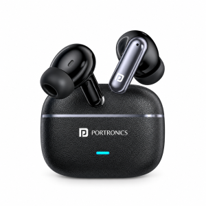 Portronics Twins One Plus in Ear TWS Earbuds with Game & Music Mode, Upto 30 Hours Playtime, 13mm Dynamic Driver, Soft Touch Control, Voice Assistant, Light Weight, Type C Fast Charging - (Black)
