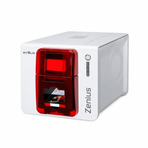 Evolis Zenius Single-Side ID Card Printer (ZN1U0000TS) - Grey Brown | PVC Card Printer for Employee, Student & Membership Cards