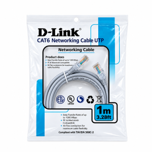 D-Link RJ45 CAT6 Ethernet Patch Cord, 1 Meter Network Cable for PC, Laptop, Router, Switch & Other Ethernet Devices – (Gray)