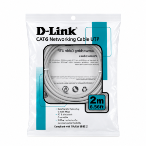 D-Link Cat6 RJ45 Ethernet Patch Cord Cable for Modem, Router & Network Devices, 2 Meter High-Speed LAN Cable – (Grey)