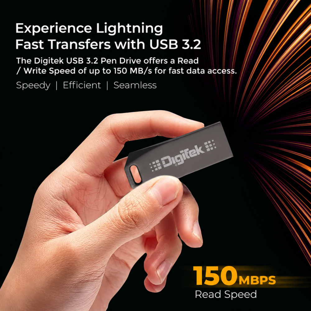 Digitek® USB 3.2 Flash Drive, High Speed Read & Write, Pen Drive, Magnetic, X-Ray & Temperature Resistant | Compatible with Windows & Mac OS