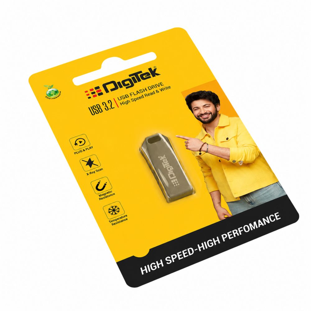 Digitek® USB 3.2 Flash Drive, High Speed Read & Write, Pen Drive, Magnetic, X-Ray & Temperature Resistant | Compatible with Windows & Mac OS
