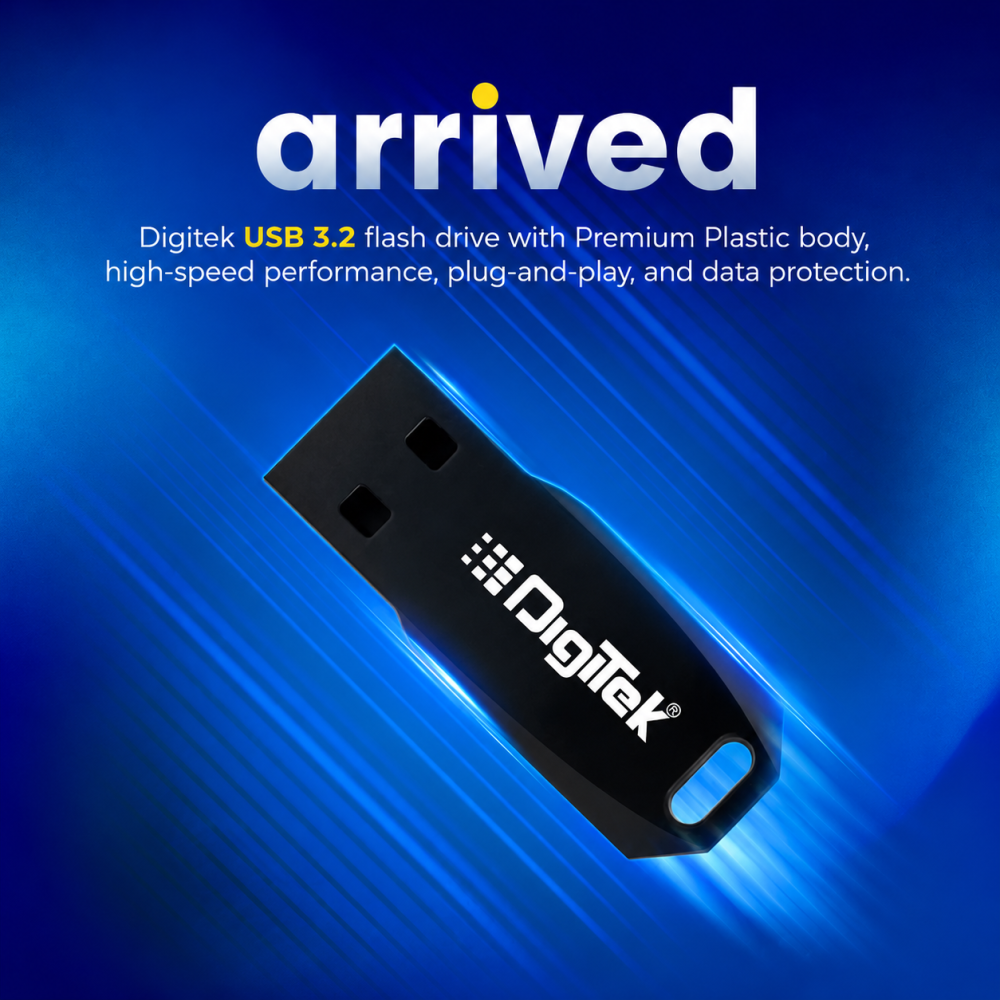 Digitek® High-Speed USB 3.2 Pen Drive, Plug & Play, X-Ray & Magnetic Resistant, Durable Plastic Body – Compatible with Windows & Mac OS.