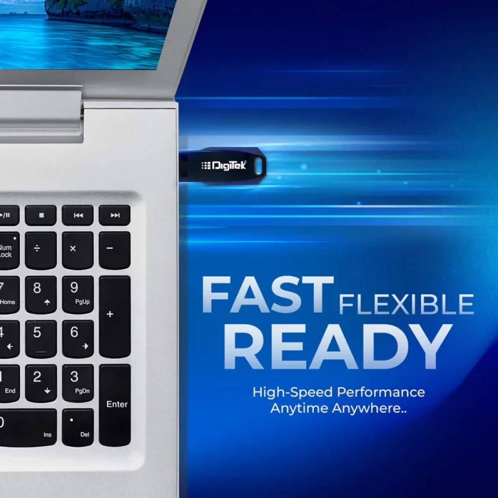 Digitek® High-Speed USB 3.2 Pen Drive, Plug & Play, X-Ray & Magnetic Resistant, Durable Plastic Body – Compatible with Windows & Mac OS.