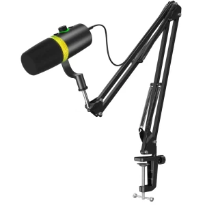 Digitek® (DM 701) USB Dynamic Microphone - RGB Professional Gaming Streaming Podcast Mic with XLR Output, Noise Reduction, Cardioid Pattern, 24-bit/96kHz, Desktop Stand with LED Lighting
