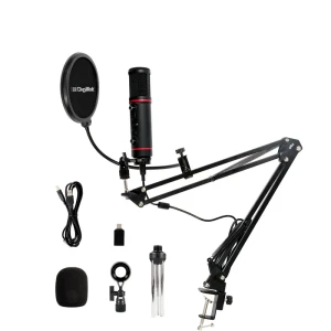 Digitek (DM 501) USB Podcast & Gaming Condenser Microphone Kit with Arm & Pop Filter, High Sensitivity, Noise Cancellation, Vol Adjustment & Mute, Use with PS4, PS5 ,PC & Smartphone for Live 