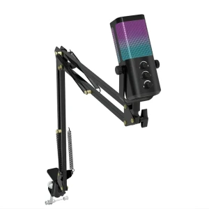 Digitek® (DM 402) Professional RGB USB Podcast & Gaming Microphone with One-Touch Mute, Noise Reduction, Zero-Latency Monitoring, Type-C Plug & Play for PC, Laptop, Smartphone & Streaming