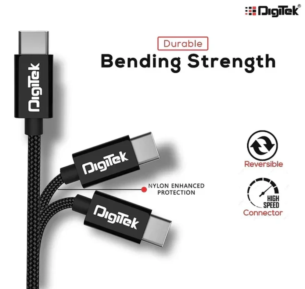 Digitek® (DC 1M MU NB BKL) Platinum Nylon Braided Rapid Charge & Data Sync Micro USB Cable ,1 Metre, Black