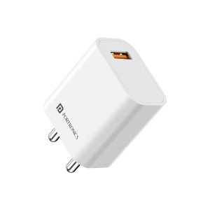 Portronics Adapto One Plus 18W 3A Fast Charging USB Adapter with 1M Type-C Cable, (White) | Compatible with iPhone, iPad & Samsung Smartphones