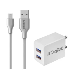 Digitek® (DMC 101 MU) Dual Port USB Travel Charger 5V/3.1A Wall Charger, Fast Charging Adapter for Suitable for Smartphones, Tablet & Other USB Devices Like Bluetooth Speakers & Headphones. DMC-101 MU