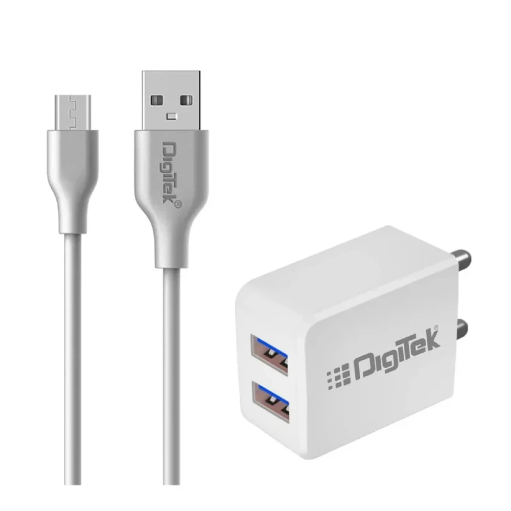 Digitek® (DMC 101 MU) Dual Port USB Travel Charger 5V/3.1A Wall Charger, Fast Charging Adapter for Suitable for Smartphones, Tablet & Other USB Devices Like Bluetooth Speakers & Headphones. DMC-101 MU