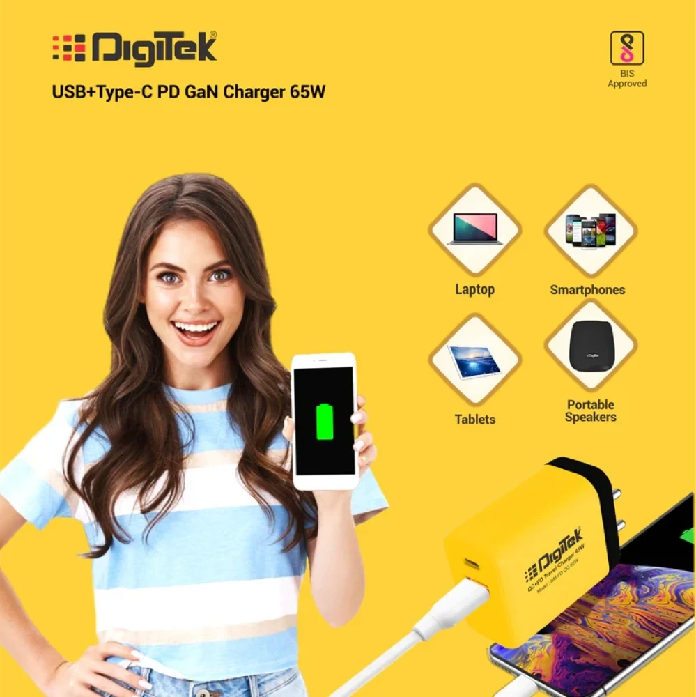 Digitek® Charger USB Travel QC 3.0 PD 65W (DM-PD-QC-65W)