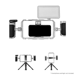 Digitek® (DSC 001) Aluminium Alloy Universal Type Smartphone Phone Rabbit Cage Video Stabilizer Grip Tripod Mount for Video Maker Videographer