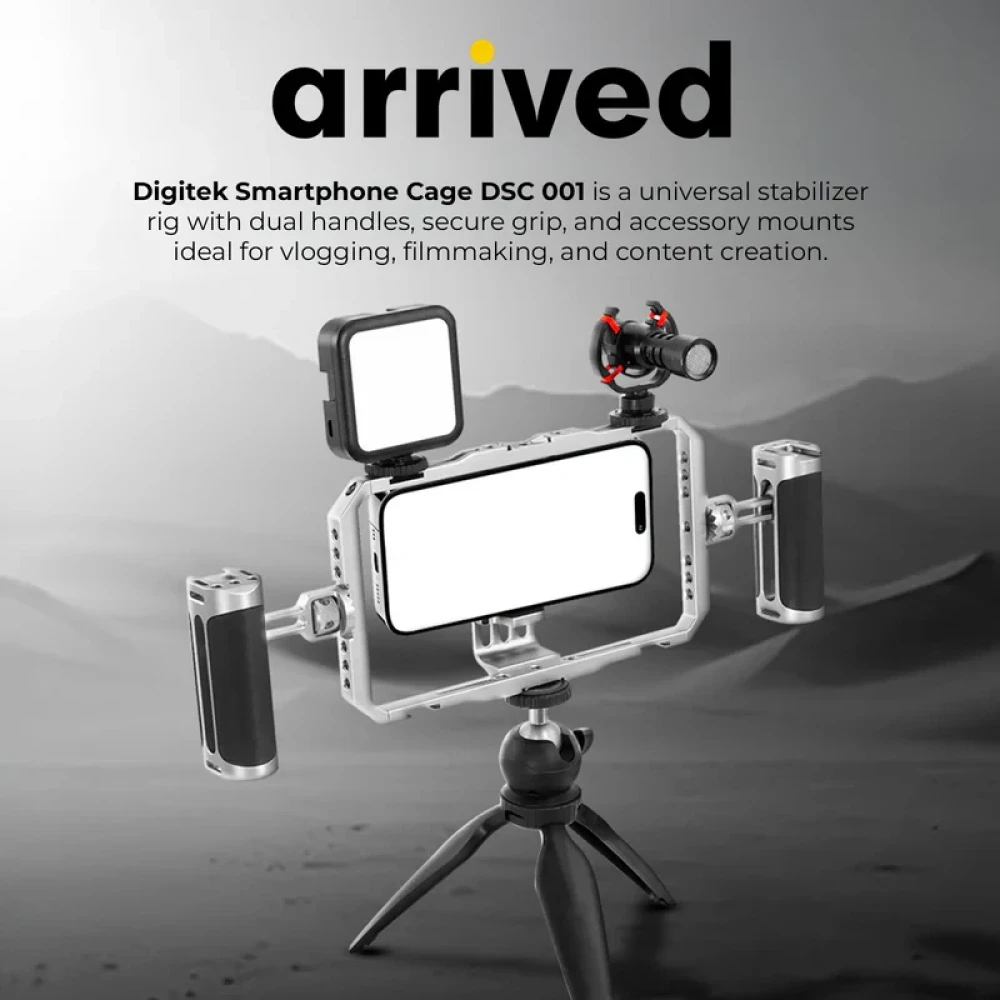Digitek® (DSC 001) Aluminium Alloy Universal Type Smartphone Phone Rabbit Cage Video Stabilizer Grip Tripod Mount for Video Maker Videographer