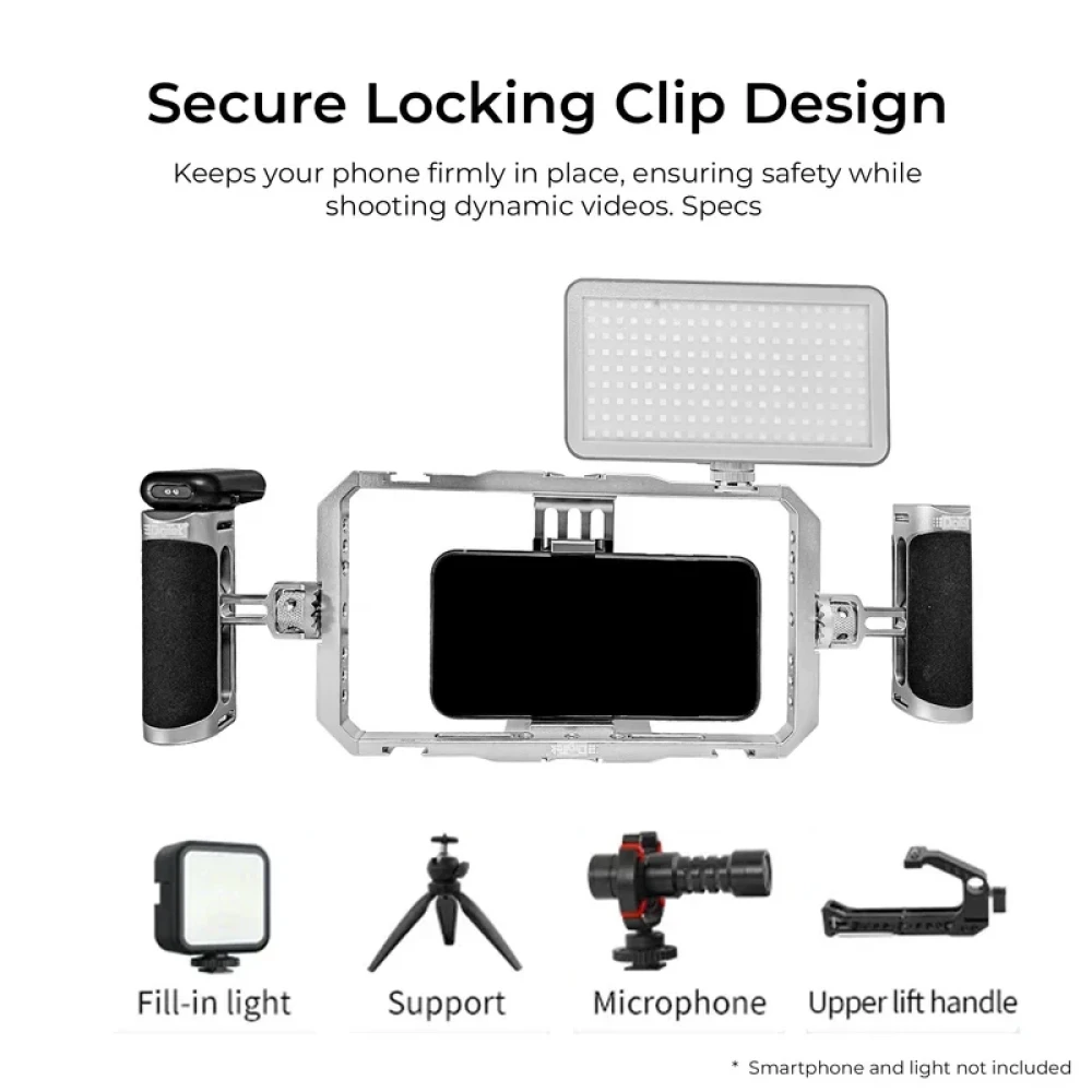 Digitek® (DSC 001) Aluminium Alloy Universal Type Smartphone Phone Rabbit Cage Video Stabilizer Grip Tripod Mount for Video Maker Videographer