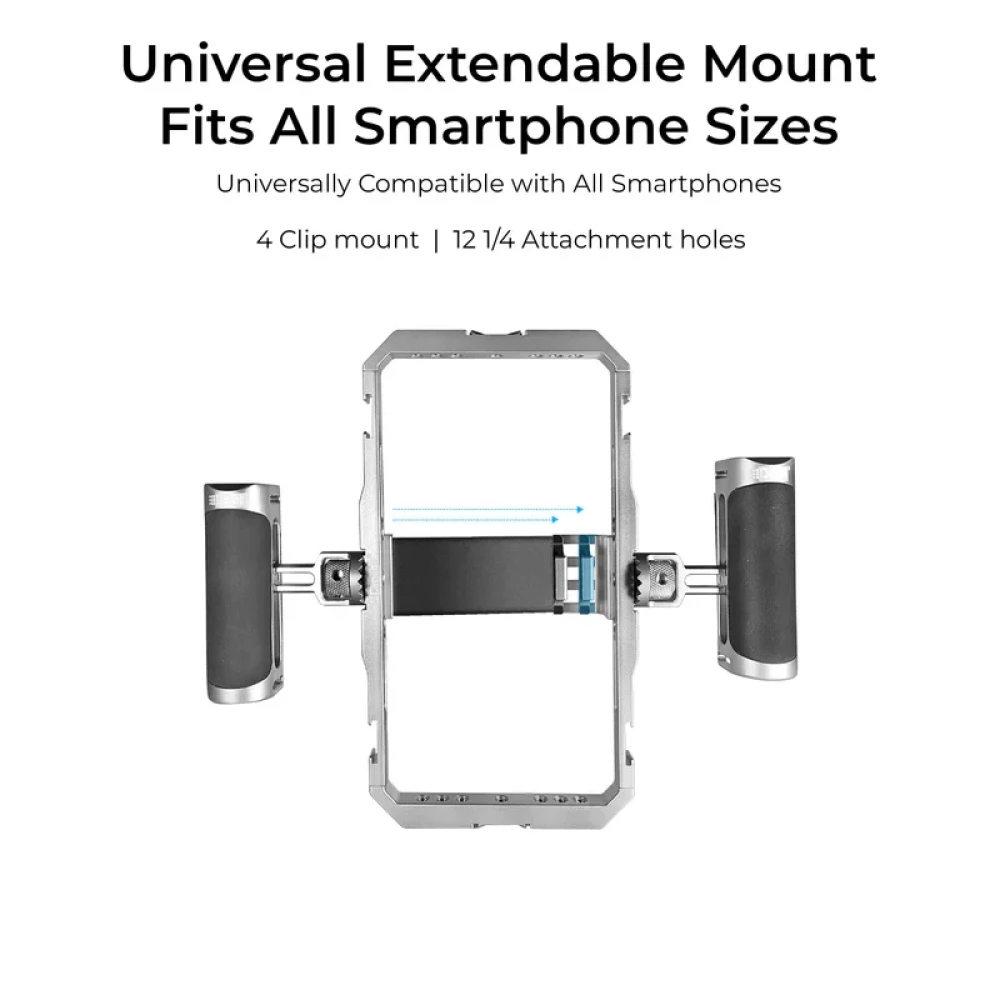 Digitek® (DSC 001) Aluminium Alloy Universal Type Smartphone Phone Rabbit Cage Video Stabilizer Grip Tripod Mount for Video Maker Videographer