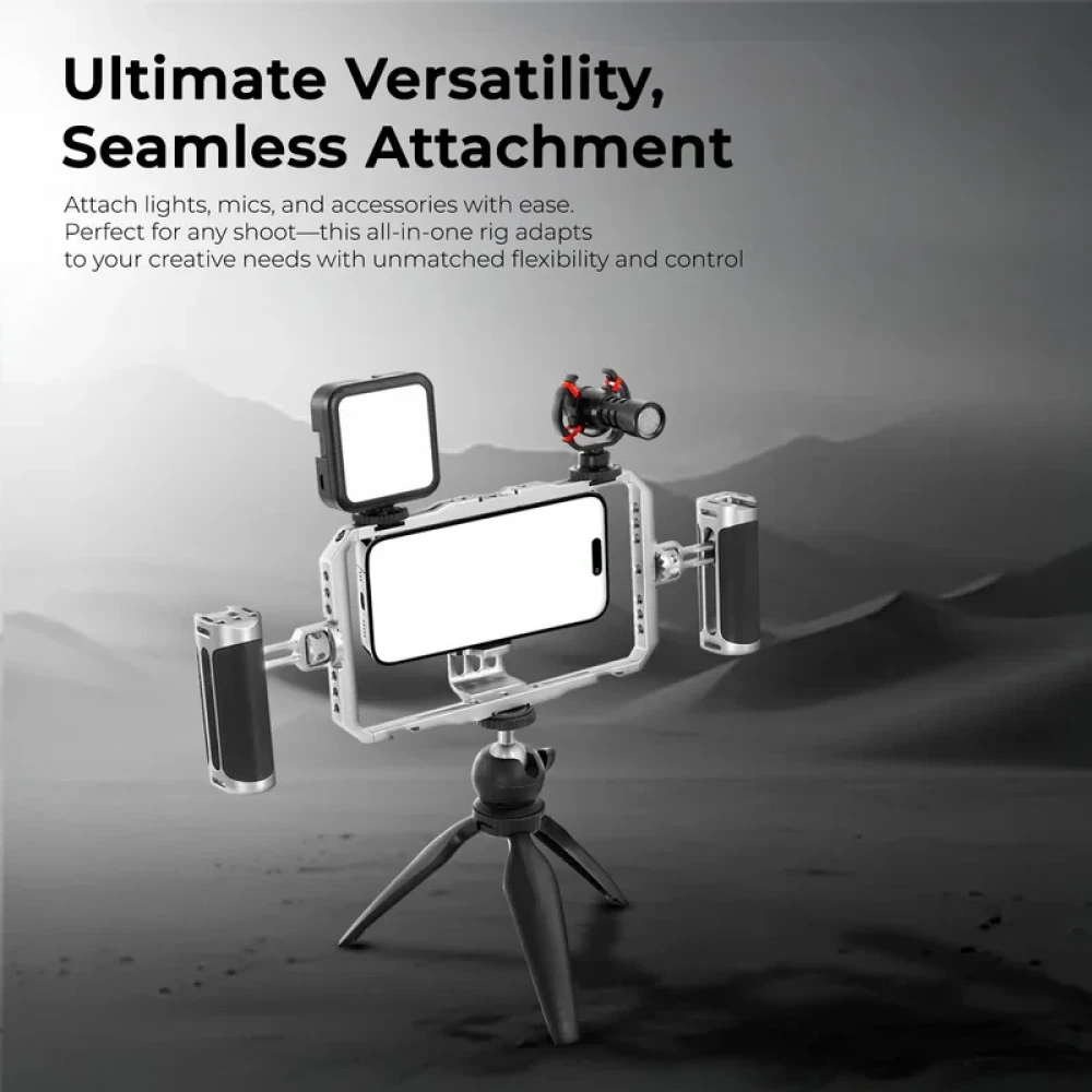 Digitek® (DSC 001) Aluminium Alloy Universal Type Smartphone Phone Rabbit Cage Video Stabilizer Grip Tripod Mount for Video Maker Videographer