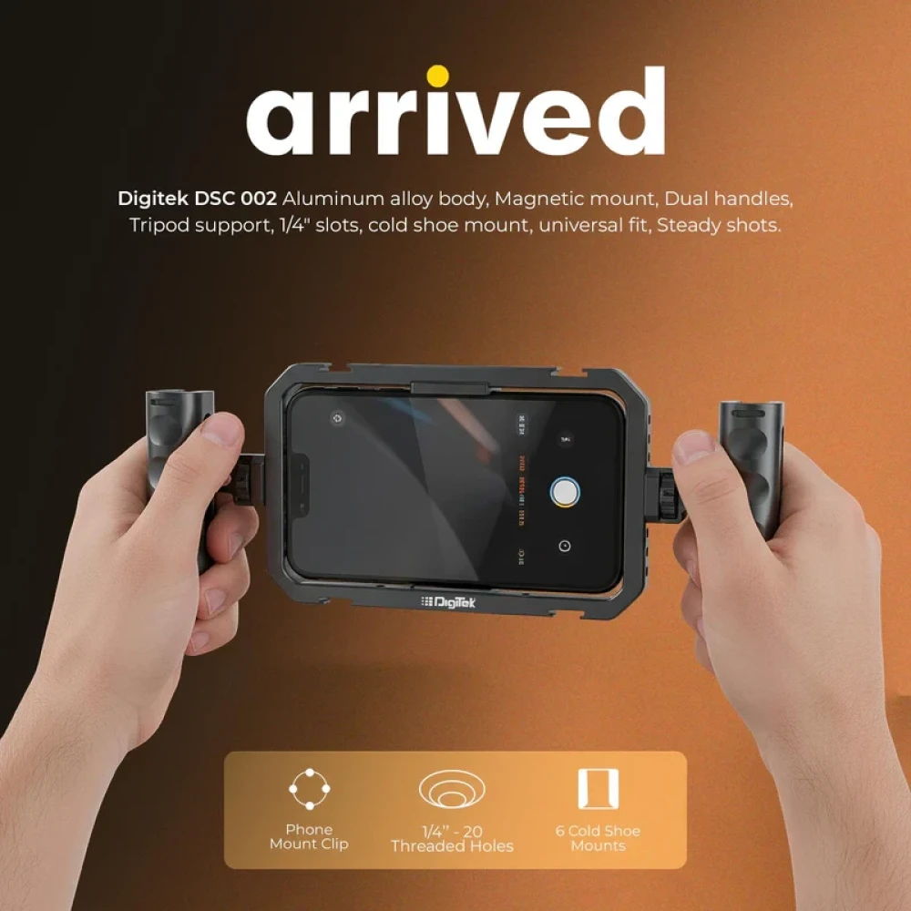 Digitek® (DSC 002) Handheld Aluminum Alloy Universal Smartphone Cage Video Rig for Vloggers