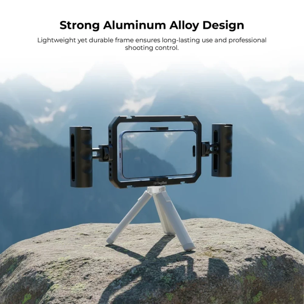 Digitek® (DSC 002) Handheld Aluminum Alloy Universal Smartphone Cage Video Rig for Vloggers